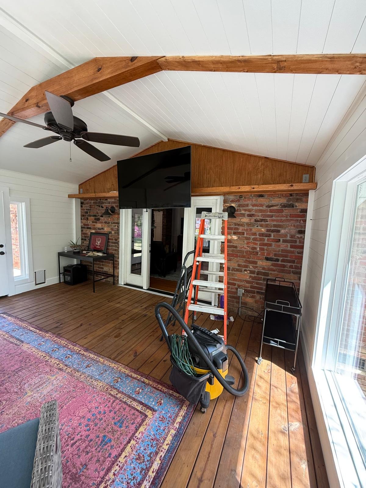 IAC Construction sunroom interior featuring wooden
