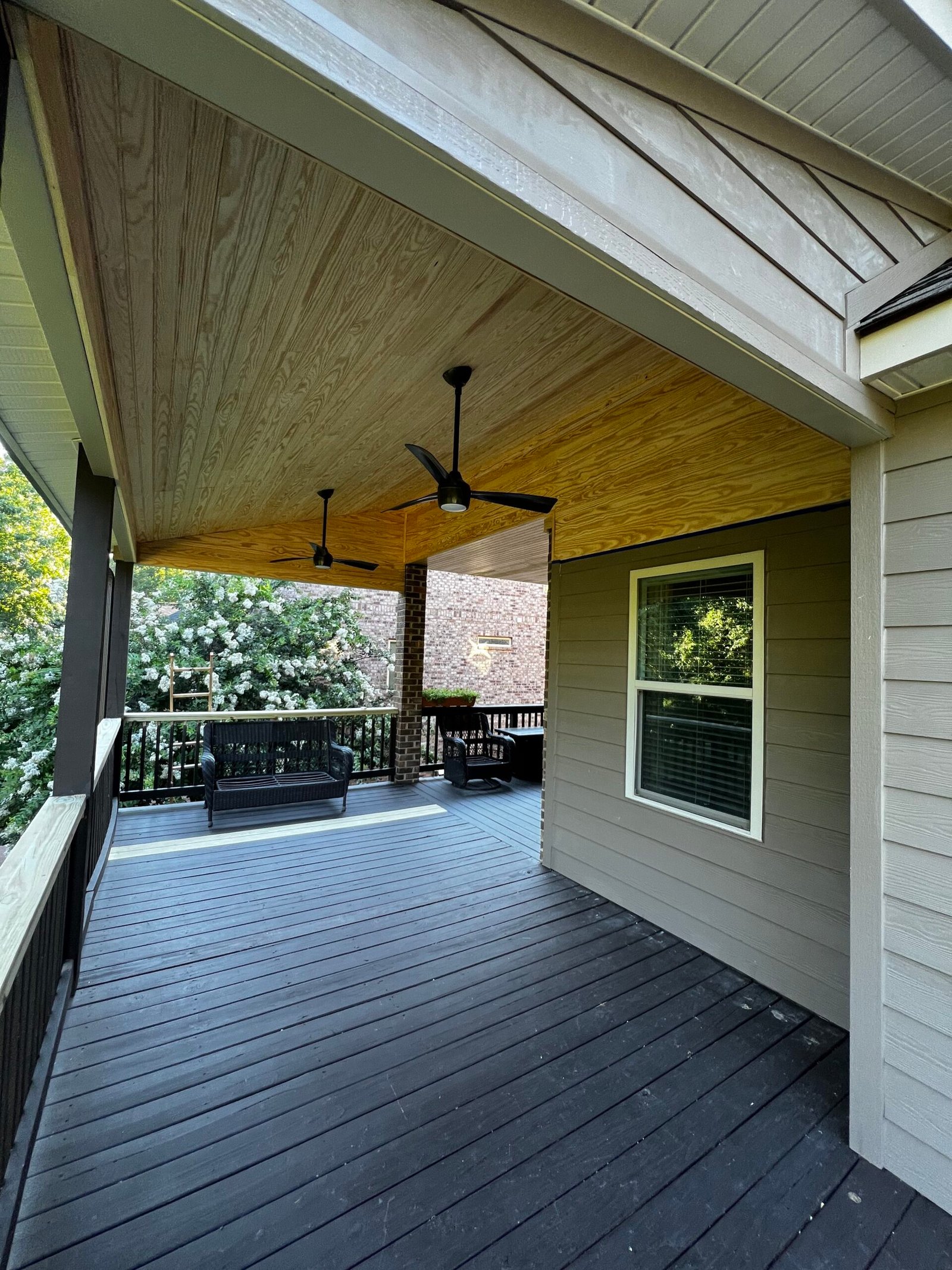 IAC Construction covered porch extension with ceiling fan